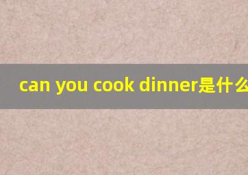 can you cook dinner是什么意思